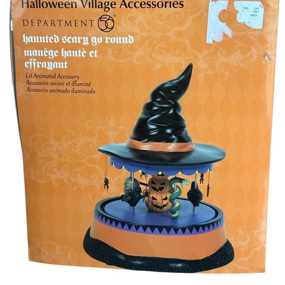 - Department 56 Village Halloween Accessories Haunted Scary Go Round NWB - Picture 4 of 10